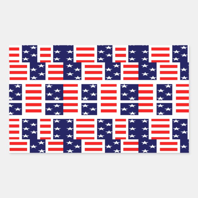 Sticker Rectangulaire Amérique (Devant)