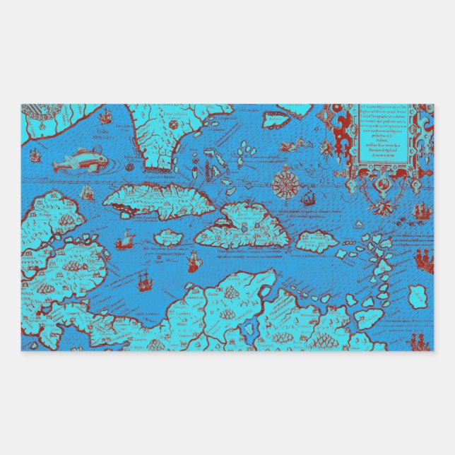 Sticker Rectangulaire Amérique centrale ("America Occidentalis") (Devant)