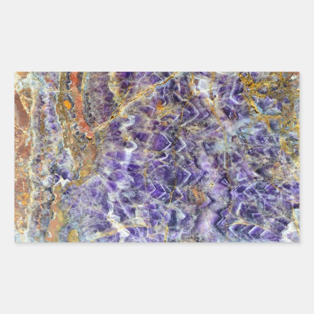 Sticker Rectangulaire améthyste texture pierre motif pierre gemme minéra (Devant)