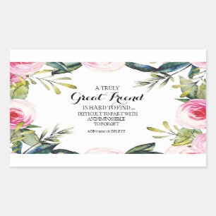 Sticker Rectangulaire Ami Bestie Merci Script Appréciation bff