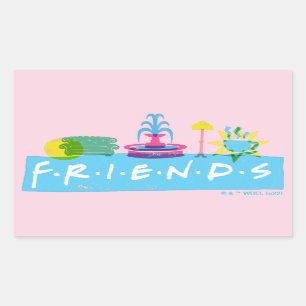 Sticker Rectangulaire AMIS™   Logo avec icônes