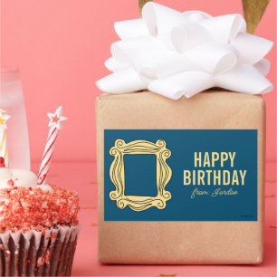 Sticker Rectangulaire AMIS™ Trame de trou Balise cadeau d'anniversai