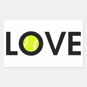 Sticker Rectangulaire AMOUR de balle de tennis