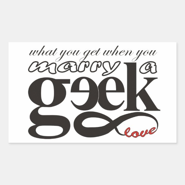 Sticker Rectangulaire Amour geek et infini (Devant)