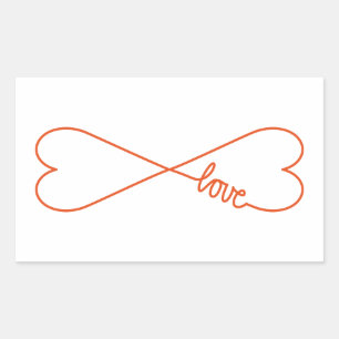 Sticker Rectangulaire Amour sans fin, signe infini en forme de coeur