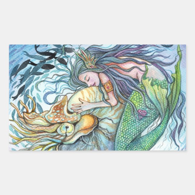 Sticker Rectangulaire Amour sous-marin (Devant)