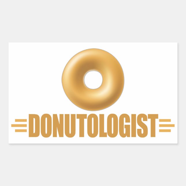 Sticker Rectangulaire Amoureux de Donut glacé drôle (Devant)