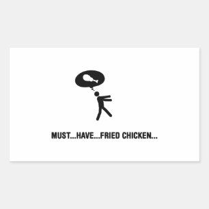 Sticker Rectangulaire Amoureux de poulet frit