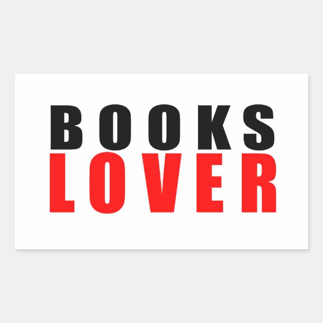 Sticker Rectangulaire Amoureux des livres (Devant)