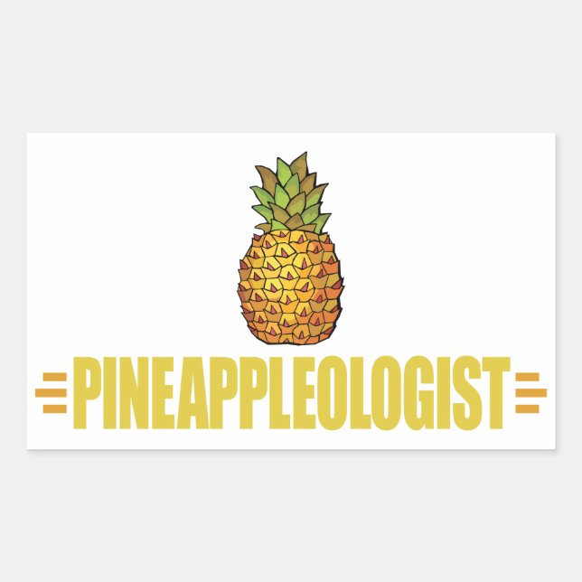 Sticker Rectangulaire Amusant ananas (Devant)