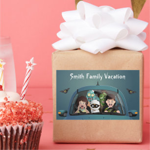 Sticker Rectangulaire Amusant vacances en famille Halloween