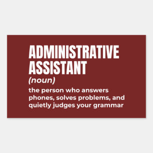 Sticker Rectangulaire Amusante définition de l'adjoint administratif (4)