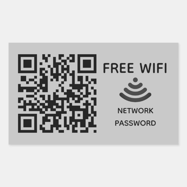 Sticker Rectangulaire Analyser pour connecter Free Wifi Business qr code (Devant)