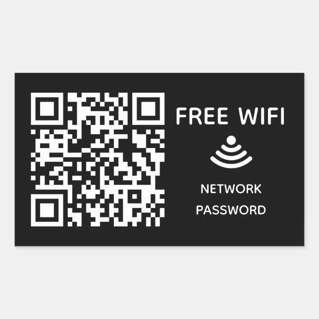 Sticker Rectangulaire Analyser pour connecter Free Wifi Business qr code (Devant)