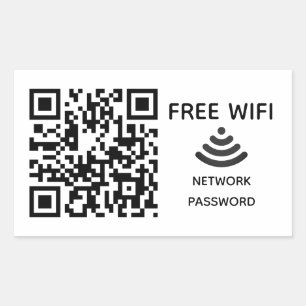 Sticker Rectangulaire Analyser pour connecter Free Wifi Business qr code