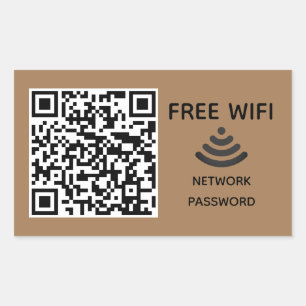 Sticker Rectangulaire Analyser pour connecter Free Wifi Business qr code