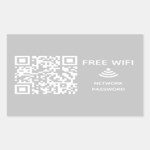 Sticker Rectangulaire Analyser pour connecter Free Wifi Business qr code