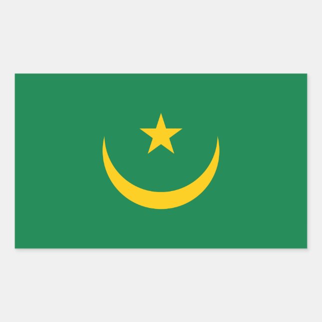 Sticker Rectangulaire Ancien drapeau de la Mauritanie (Devant)
