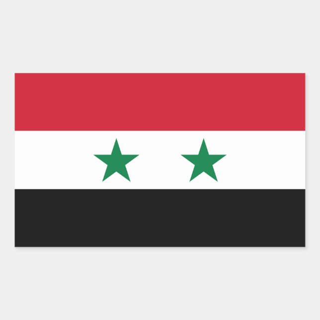 Sticker Rectangulaire Ancien drapeau de Syrie (Devant)