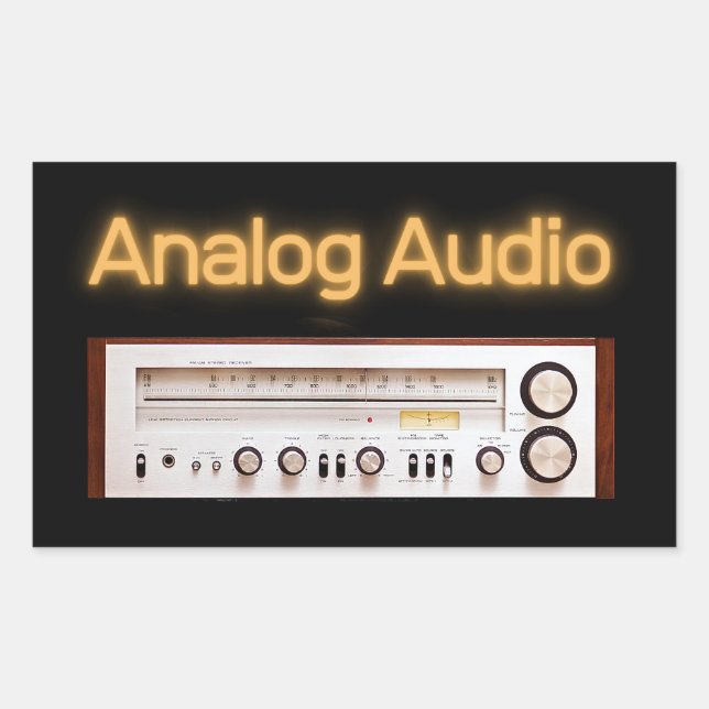 Sticker Rectangulaire Ancien HI-FI audio (Devant)