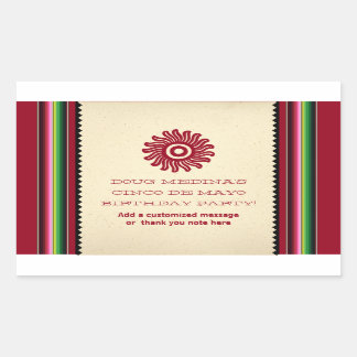Sticker Rectangulaire Ancien Sun mexicain Serape