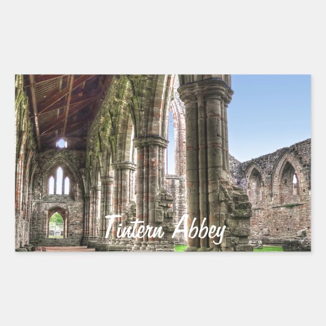 Sticker Rectangulaire Ancienne abbaye de Tintern, monastère cistercien,  (Devant)