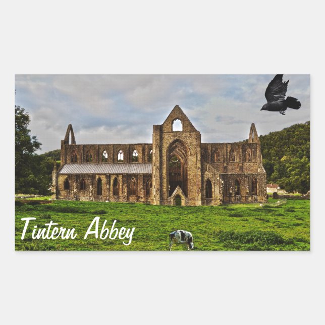 Sticker Rectangulaire Ancienne abbaye de Tintern, monastère cistercien,  (Devant)