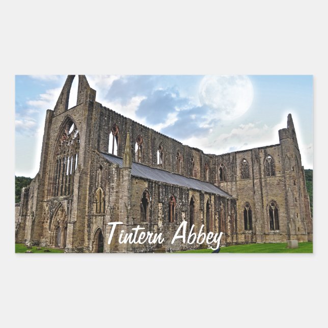 Sticker Rectangulaire Ancienne abbaye de Tintern, monastère cistercien,  (Devant)