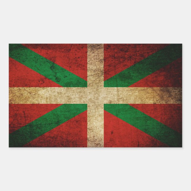 Sticker Rectangulaire Ancienne Ikurriña (Devant)