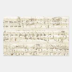 Sticker Rectangulaire Anciennes notes de musique - Partition de Chopin