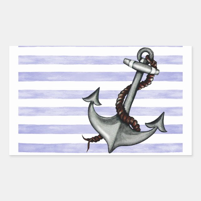 Sticker Rectangulaire Ancre du navire nautique (Devant)