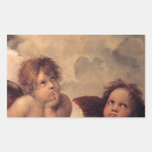Sticker Rectangulaire ange foi Raphaël peinture ancienne vintage bénédic