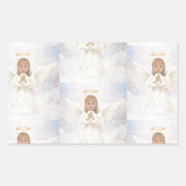 Sticker Rectangulaire Ange priant (Devant)