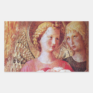 STICKER RECTANGULAIRE ANGEL AVEC ROSES