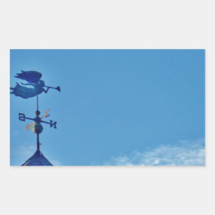 STICKER RECTANGULAIRE ANGEL BLOWING HORN