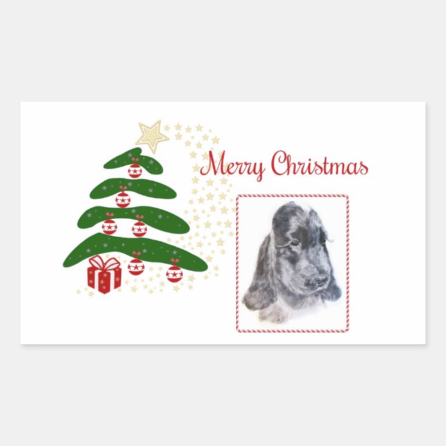 Sticker Rectangulaire Anglais Cocker Spaniel (Devant)