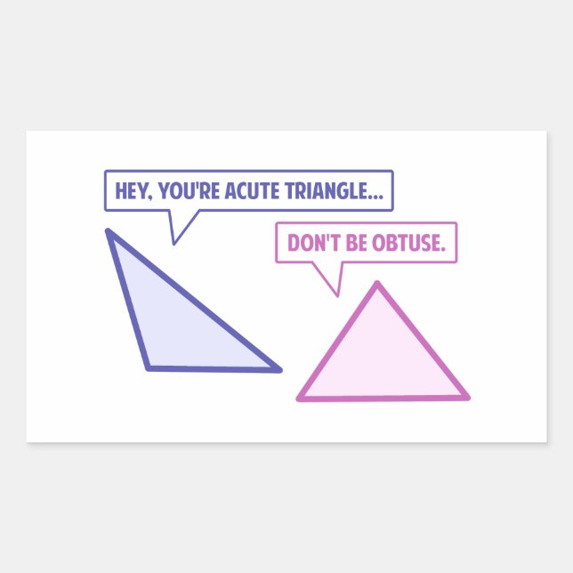 Sticker Rectangulaire Angle obtus aigu du triangle (Devant)
