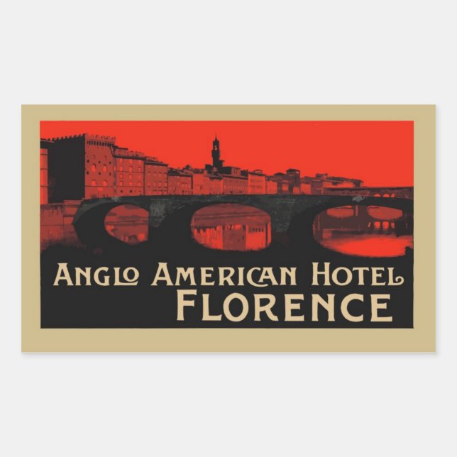 Sticker Rectangulaire Anglo American Hotel (Florence) (Devant)
