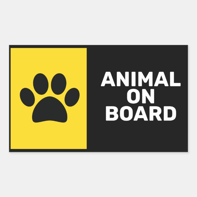Sticker Rectangulaire Animal À Bord (Devant)