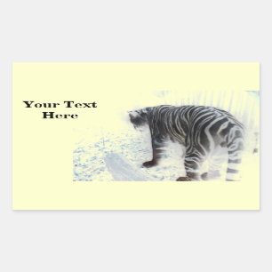Sticker Rectangulaire Animal sauvage de tigre blanc