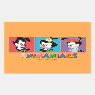 Sticker Rectangulaire Animaniacs   Graphique de panneau Yakko, Dot et Wa