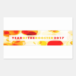 Sticker Rectangulaire année du coq 2017 (bokeh)