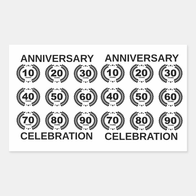 Sticker Rectangulaire Anniversaire célébration collants (Devant)