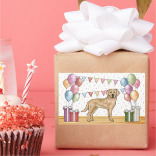 Sticker Rectangulaire Anniversaire Coloré de Chien Labrador Retriever Ja