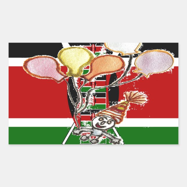 Sticker Rectangulaire anniversaire du Kenya (Devant)