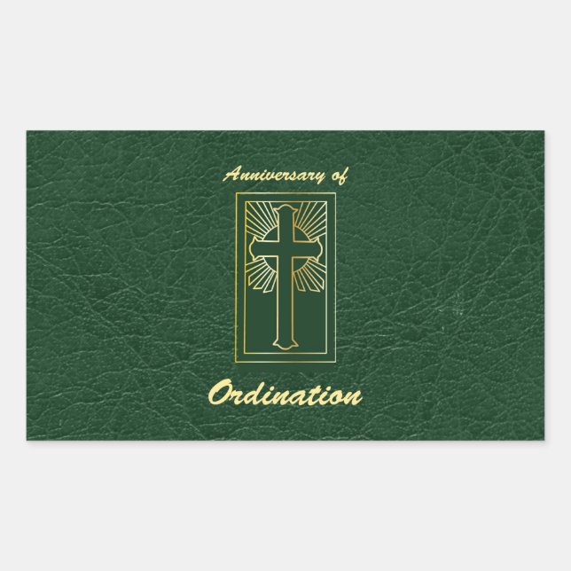 Sticker Rectangulaire Anniversaire du prêtre de l'ordination (Devant)