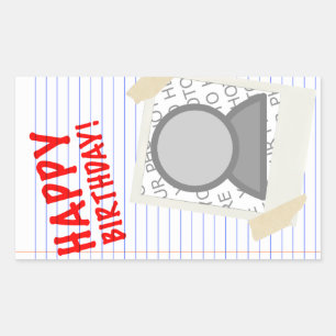 Sticker Rectangulaire anniversaire heureux