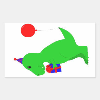 Sticker Rectangulaire Anniversaire T-Rex