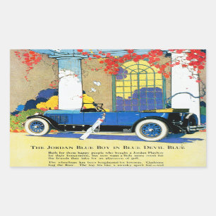 Sticker Rectangulaire Annonce bleue vintage d'automobile