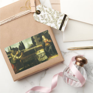 Sticker Rectangulaire Annonciation du Seigneur par Léonard de Vinci